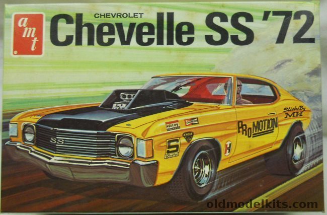 AMT 1/25 1972 Chevrolet Chevelle SS  - Four Versions Stock / Hot Street Prowler / Pro Stock Drag / Blown Drag Gasser, T355-225 plastic model kit